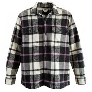 OBEY Men’s Organic Plaid Cotton Work Shirt Shacket Size Medium